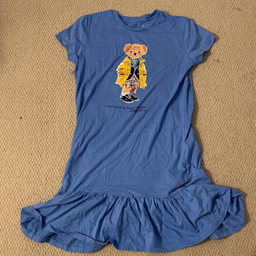 Ralph Lauren Blue Dress with Bear Motif